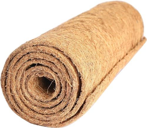 GOTVUGE Coco Fiber Liner Roll 16 x 40 Inch, Coconut Liners Coco Mat for Planters, Reptile Flooring Mat Chicken Nesting Box Pads Tortoise Beding Moss Sheet