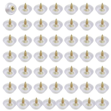 VBRHFRIF 50 Table Mats, 50 Color-Plated Zinc Screws, Furniture Rubber Feet, Cutting Board Rubber Feet, Rubber Cushions