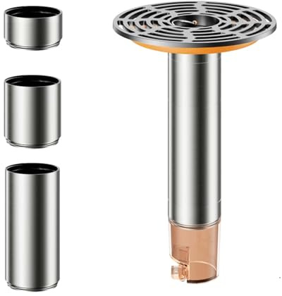 JRYGAC Tappo Scarico Doccia, Tappo per Lavandino Bagno con Chiusura Automatica, con 4 Tubi di Altezza Variabile, 32-42mm Tappo Lavandino Bagno, Tappo Doccia Antiodore, per Bagno, Lavanderia