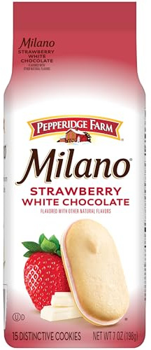 Pepperidge Farm Milano - Galletas con sabor a fresa, chocolate blanco, bolsa de 200 ml