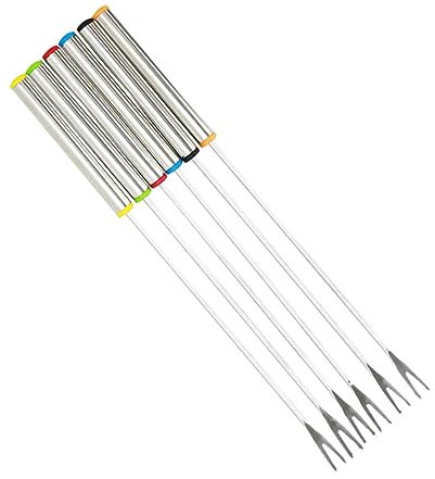 Mikinona Set Mit Farbigen Obstfonduegabeln Kochgabeln Aus Edelstahl Für Schokoladen-käse-Fondue-Events