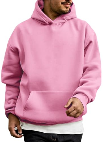 WINKEEY Felpa Uomo Maniche Lunghe Felpa con Cappuccio Tuta Autunno Inverno Top Casual a Tinta Unita con Tasche