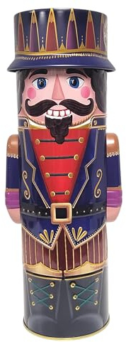 Nutcracker Tin with Shortbread Biscuits, 135g - Festive Holiday Edition, for Biscuit Lovers and Seasonal Decor (Red)