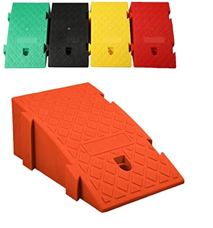 SFNIOKFG Heavy Duty Car Curb Ramps,Kerb Ramps Portable,Sturdy Heavy Duty Loading Kerb Ramps,For Driveway,Loading Dock,Sidewalk,Car,Scooter,Trailer,Truck,Bike(Color:Orange,Size:45 * 25 * 19cm)