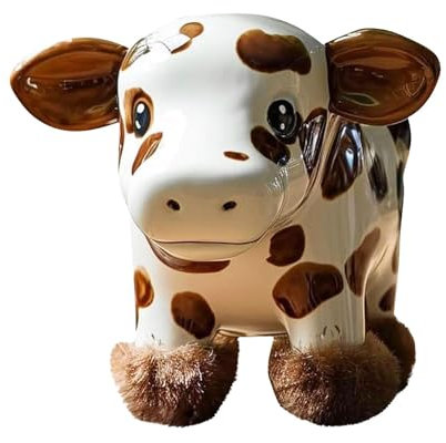 Maceta de vaca de las tierras altas, bonita maceta de resina para interiores y exteriores, 4 pulgadas, jarrón suculento de dibujos animados en forma de animal, contenedor, macetas de decoración del