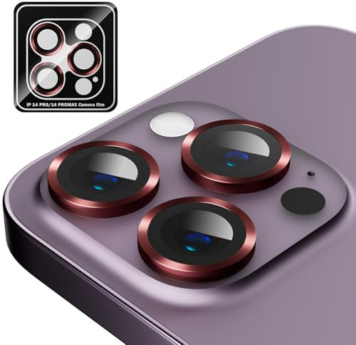 MINUUISCT Compatible for iPhone 13 Mini/iPhone 13 Camera Lens Protector,Shatterproof Ultra HD Tempered Metal Glass Camera Screen Protector Cover,Red