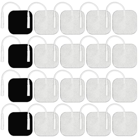 20 Stück Tens Elektroden Pads,Selbstklebende Ersatzpads,Klebeelektroden,Sicher und Nicht Reizend,Fest Haftend,Geeignet für Tens-Geräte und Ems-Trainer (4 X 4 Cm)