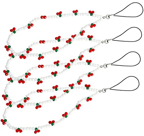 HOMSFOU 4pcs Mobile Phone Package Hanging Chain Phone Chain Beaded Lanyards for Bag Diy Accessory