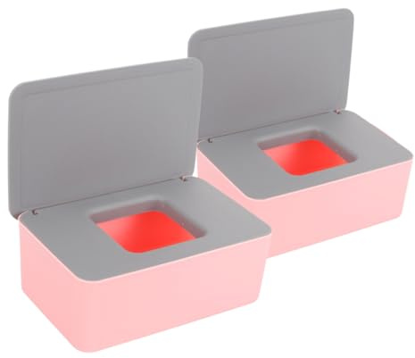MAGICLULU 2 Stück Feuchttücherbox für Babys Tragbarer Spender aus Pp mit Deckel Große Kapazität für Zuhause und Unterwegs