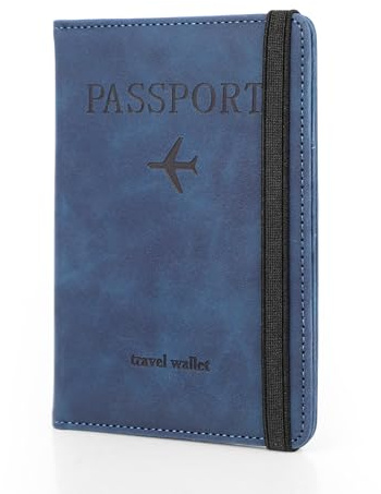 Porte-Passeport - Portefeuille de Voyage, Étui pour Passeport et Cartes, Cuir PU, Durable et Imperméable, Idéal pour Voyage et Usage Quotidien (15x11x1,20cm)