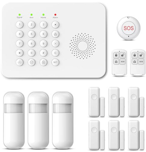 XNY 4G/WiFi Allarme Casa Senza Fili, 16 Pezzi Sistema di Allarme Casa Senza Fili con 1 Sirena, 6 Sensori Per Porte e Finestre, 3 Rilevatore di Movimento, Antifurto Casa Wireless, Tramite APP