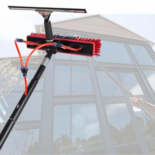 BPWXINL Wash Spazzolone Kit Spazzola Vetri, Pulizia Fotovoltaico Kit, 5-12m Wash Spazzolone Kit Spazzola Vetri Spazzola Telescopica Kit per Pulizia Vetri(35cm Brush Head),A-6m/19.69in