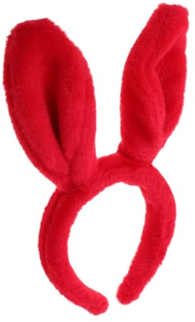 minkissy Roter Hasenohren Haarreif Niedliches Tierkopfschmuck Für Cosplay Und Osterfeier Einfache Trageweise Einstellbare Perfektes Accessoire Für Partys Und Festliche Anlässe