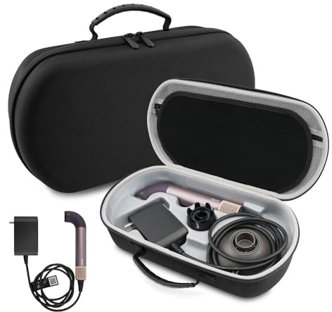 XINGFUDAO Tragetasche kompatibel mit Dyson Supersonic R Haartrockner, harte Reisetasche kompatibel mit Dyson Supersonic R Zubehör, Schwarz , M, Tragbare Aufbewahrungstasche für Haartrockner