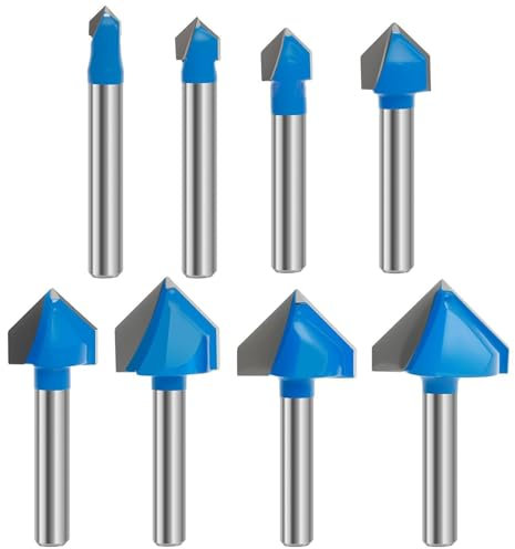 Bit router set, bit del router CNC,8 Strumenti per la lavorazione del legno di taglio a legna | Strumento Woodcraft Kit di attacco router versatile per il taglio di scanalatura di orlo