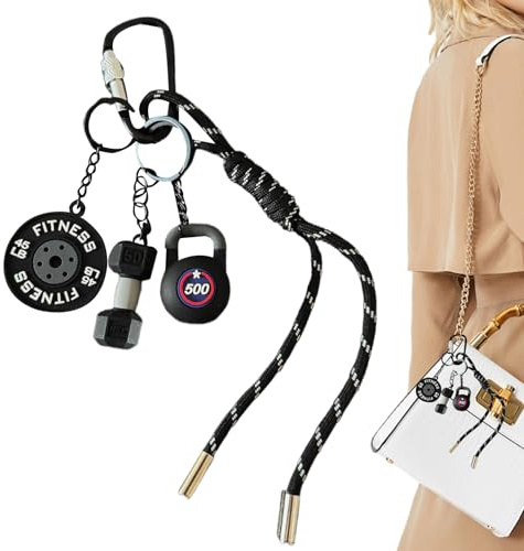 Stibtmr Taschenanhänger - Hantel Kettlebell Schlüsselanhänger,Schmuckanhänger Schlüsselband Für Fitnessbegeisterte Damen Herren Kamera Rucksack Handtasche Turnbeutel