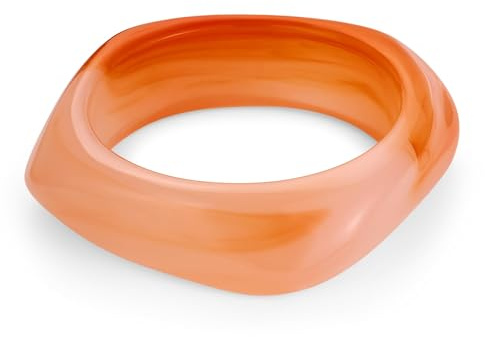 TOVABA Harz Armreif Damen – Eleganter Harz Bangle In Orange, Farbecht & Leicht, Moderner Quadratischer Armreifen Für Alltag & Anlässe