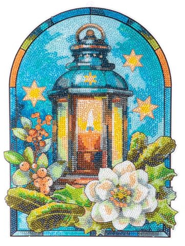 Idéer mit Herz Diamond-Painting-fönsterbild | Glaskonstutseende | dekoration och gör-det-själv | material: PET (vinterlykta)