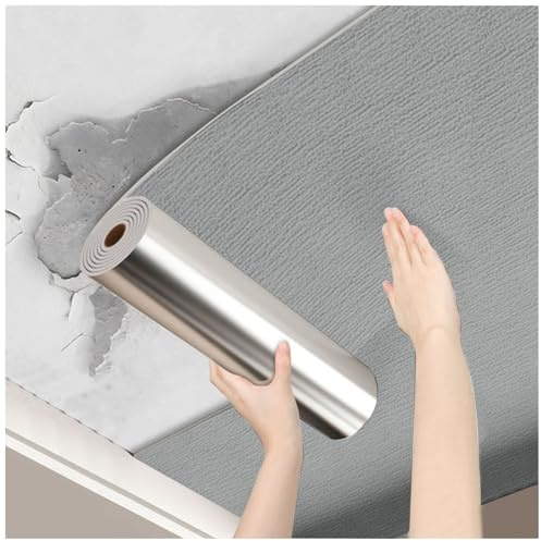 Aeovot Self- Adhesive Ceiling Wallpaper - Peel and Stick Wall Paneling, Wall Paper Roll Waterproof/Moisture-Proof/Insulating, 3mm Thick PVC Foam Ceiling Panels for Cold Walls/Kitchen/Bedroom