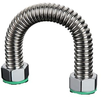 Edelstahl Wellrohr 3/4-BSP-Wellrohr, Edelstahl 304, Warmwasserbereiter-Zulaufschlauch, heißes und kaltes Wasser, verlängertes explosionsgeschütztes Wasserrohr(80cm)