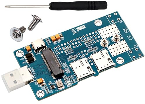 Zeizafa Adattatore USB con Doppio Slot per Scheda per connettore modulo 3G 4G Scheda Adattatore Rete Hot Swap per PC Alimentatore Esterno Adattatore USB