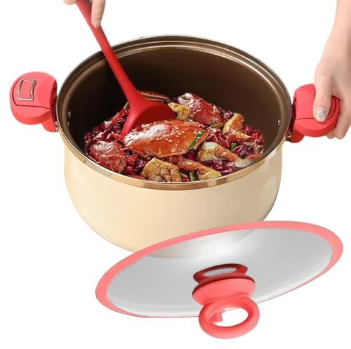 Pentola a pressione con chiusura nutriente con doppio manico, struttura a pressione, materiale con presa facile, strumento di cottura per chef, appassionati professionisti della carne