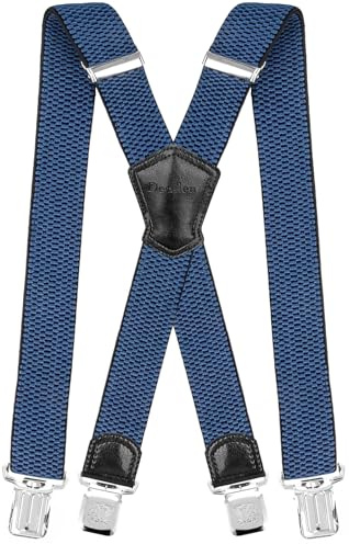 Decalen Hosenträger Herren 40 mm Breit – Elastisch, Verstellbar, X-Form mit Metall-Clips, Einheitsgröße für Männer & Damen, Schwarz/Rot/Braun/Blau