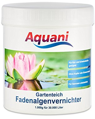 Aquani Fadenalgenvernichter Gartenteich 1.000g Algenmittel zum effektiven entfernen von Fadenalgen im Teich auch ideal als Algenvernichter/Teichpflege für Koi und Schwimmteich mit Algen geeignet