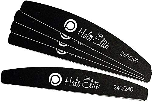 Pure Nails Halo Elite Black Moon Nail Foam Files - 240/240 Grit (Pack Of 5)
