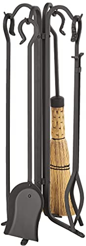 Pilgrim Home and Hearth Kaminbesteck aus geschmiedetem Eisen, 71,1 cm, warm matt schwarz