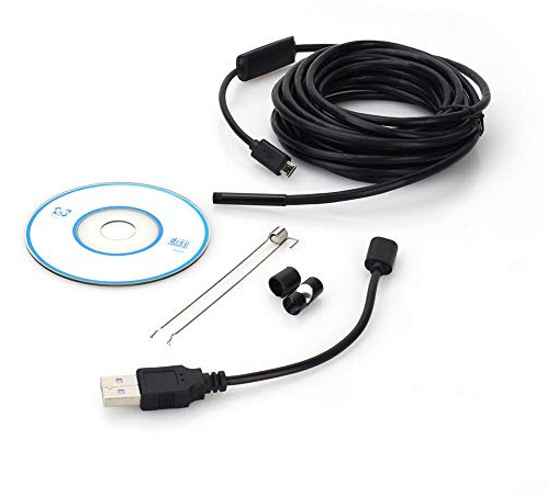 6 LED USB Endoskop, IP67 Wasserdicht Inspektionskamera Objektiv Borescope, 7 mm Fokus 300.000 Pixel Micro HD Kamera Snapshot für Android Handys und PC