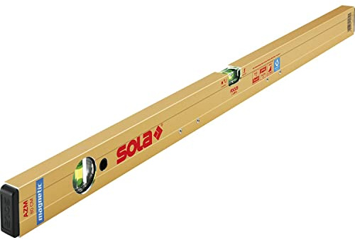 SOLA AZM 80 - Wasserwaage magnetisch 80 cm - starker Halt durch Neodym Magnete - Wasserwaage mit Magnet 80 cm - patentierte SOLA-Focus Libelle