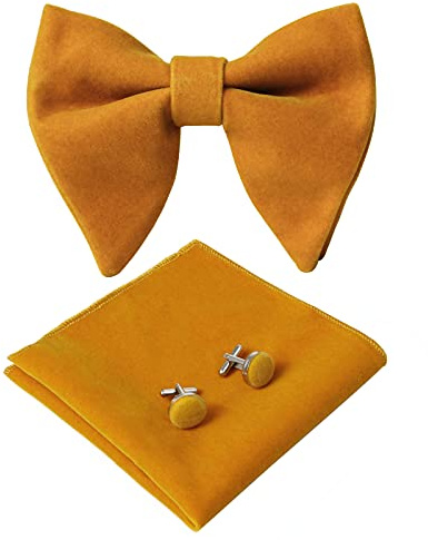 Fliege Herren Set - Verstellbare Groß Fliege aus Samt Vorgebunden Fliege | Verstellbares Band, Einheitsgröße für alle, Leicht zu tragen, Geschenkbox-Paket, für Party & Hochzeit