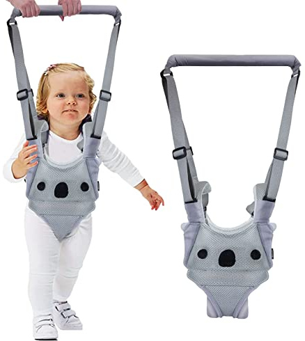 Baby Walking Harness Infant Walking Assistant säkerhetssele för nyfödda och mödrar (andas, grå)