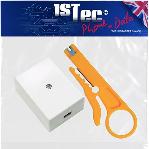 1STec BT78A 2, 3 or 4 Pair Telephone Cable Internal use IDC Punch Down Junction Box for Joining or Repairing CW1308 to Dropwire CW1412 Down Lead CAT5 CAT6 CAT7 Network (BT 78 A, White)
