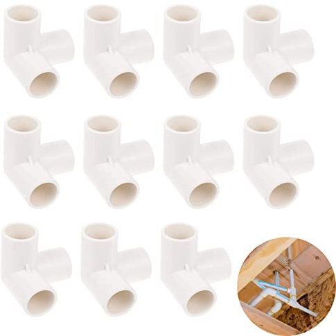 YUNYANZE 11 Stück 3-Wege-Innendurchmesser 20 mm PVC-Armaturen 3-Wege-Winkel-PVC-Verbindungsstücke Schlauchverbinder Rohrverbinder für Bewässerungsrohre
