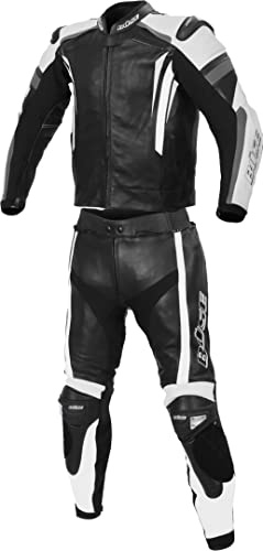 Büse Track 2-Teiler Motorrad Lederkombi (Black/White,52)