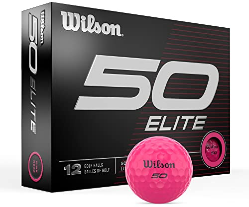 WILSON Fifty Elite - Pelotas de golf (12 unidades), color rosa