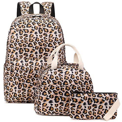 Kouxunt Girls School Backpacks for Kids Teens, 3-in-1 School Bag Bookbags Set with Lunch Bag Pencil Case