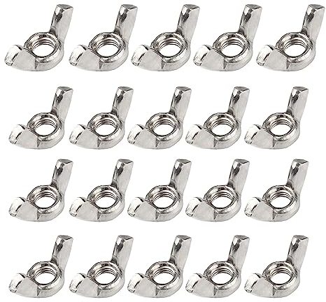 M4 Wing Nuts, 304 Stainless Steel Butterfly Wing Nut, Heavy Duty Hand Twist Tighten Fasteners Parts Screws for Threaded Bolts DIY Tools, Pack of 20