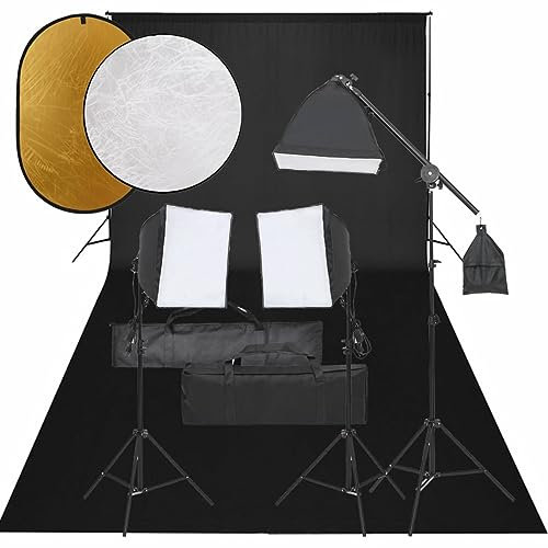 Homgoday Kit de estudio fotográfico con juego de luces, fondo y reflector, set dotográfico para estudio fotográfico, set docográfico para fotografía R1