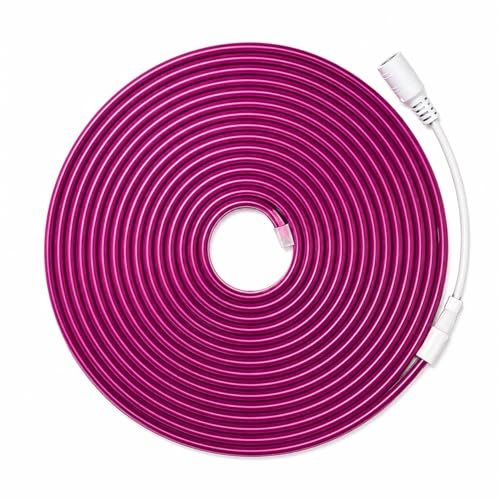 Jandei - Tira de Luz Led de Neón Flexible 12V, 5M 6x12mm 120 Leds/Metros. Color Púrpura. Corte 2,5cm. Decoración Interiores y Exteriores, Hogar, Negocio, Rótulos...Transformador No Incluido