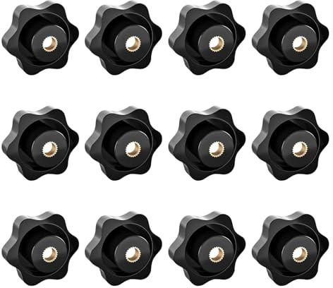 JJWNMLL 12pcs M6Außendurchmesser38 Sechsecker Kunststoff Kopf Sternschraube | Sterngriffschraube,Gewinde Ersetzen Stern Hand,Handanfangschraube,mechanische Verriegelungsschraube