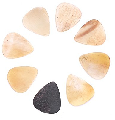 Lot de 8 Médiators en Os Fabriqués à la Main, Médiators Clayton en Corne de Buffle en Forme de Cœur pour Guitare électrique Acoustique, Mandoline, Banjo
