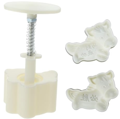 50g Cute Horse Shaped Pastry Moulds Mooncake Mold Mooncake Stamps Hand Pressure Tool Plastic Material Baking Accessories Pastry Tools Set