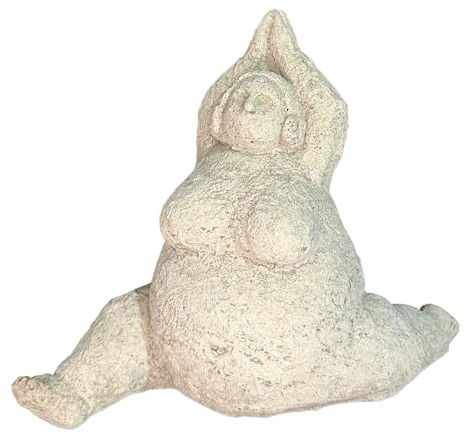 OriginalPaul Skulp & Betondesign kleine Yoga-Dame Ulrike - Steinfigur handgefertigt in Deutschland frostresistent und witterungsbeständig