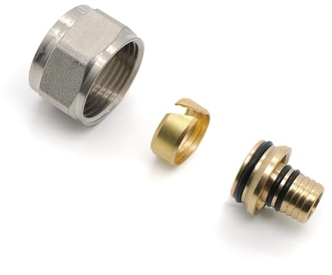 Vancoco 10 pz Raccordo a compressione 16x2mm per Tubi di Riscaldamento a Pavimento Giunti 3/4'' Eurocone