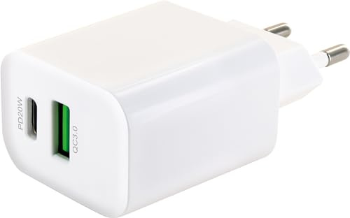 SCHWAIGER 230 V USB-laddare med Fast Charge QC 3.0 vit