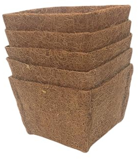 Iflo Flexibel gestaltbare Pflanzkörbe (18 x 18 x 12 cm) für Gartenteiche: mit und ohne Kokos-Einlegematte erhältlich. Ideal für Seerosen und andere Teichpflanzen (5 Einlegematten)