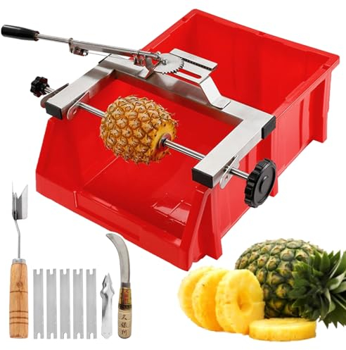 agreilduite Kit sbuccia Ananas, scorza Ananas in Acciaio Inossidabile, Strumento sbucciatore Pelle Ananas con Strumento Ananas a Forma di V e sbucciatore Occhi Ananas, Coltello e Lame